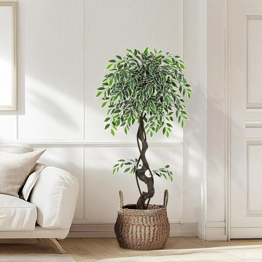 HiMISS Artificial Ficus Tree Indoor Outdoor Decor Moss