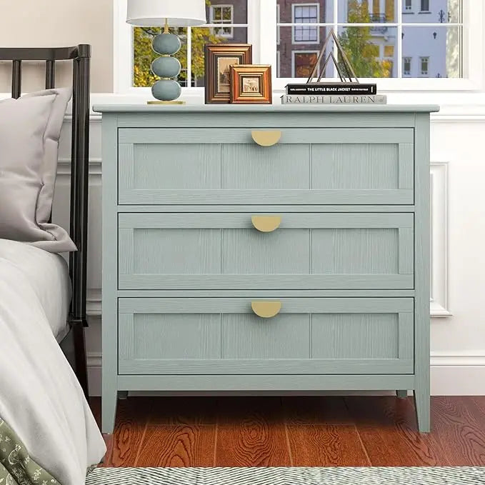 Three Drawer Dresser Bedroom Modern Wood Chest of Drawers