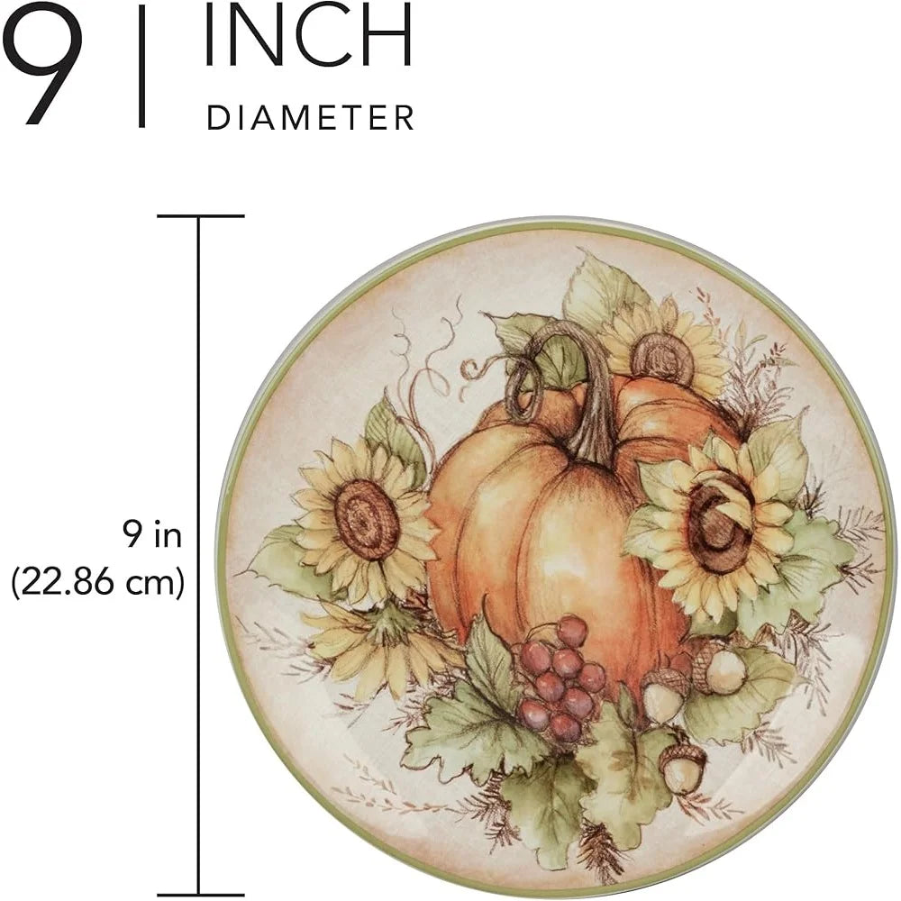 Autumn Breeze Salad Plates Set of 4 Harvest Artistry Ceramic