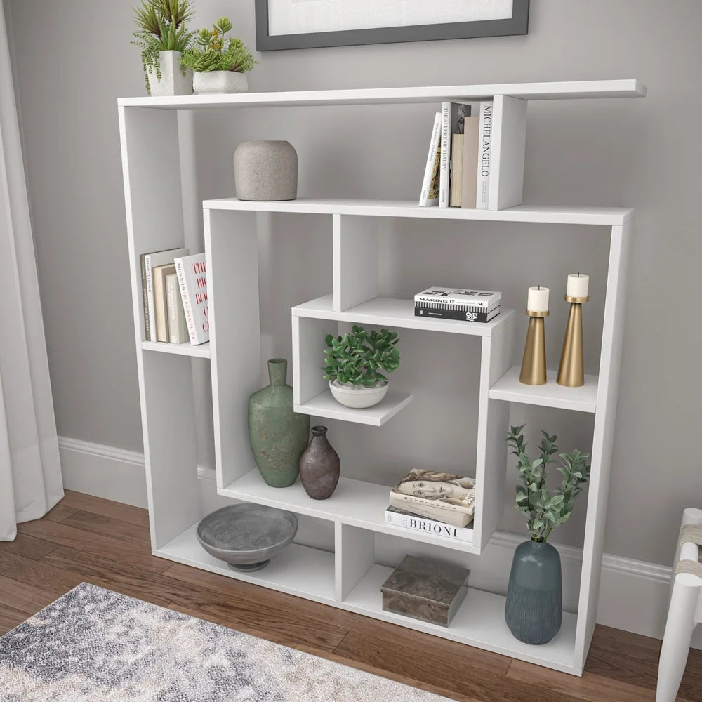 4 Tier Modern Bookcase Open Shelf Storage Unit Living Room