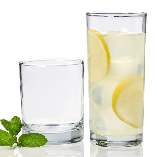 Chelsea 12 Piece Glass Set Rocks And Tea Glasses Clear
