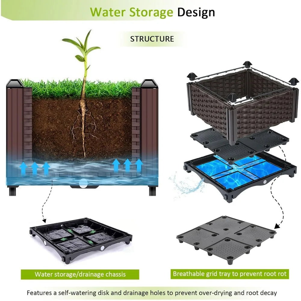 Large Outdoor Planters Elevated Garden Boxes Raised Beds