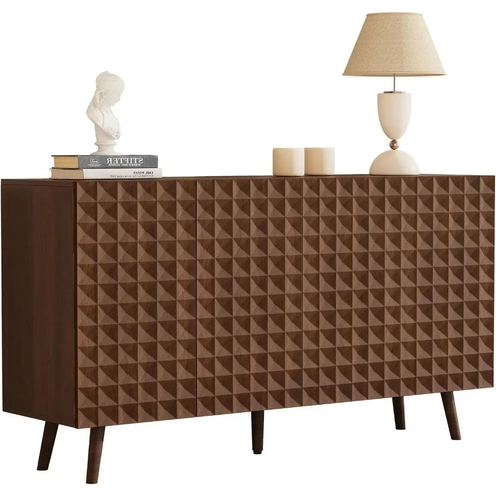 Buffet Cabinet Large Sideboard With 4 Doors And Shelves