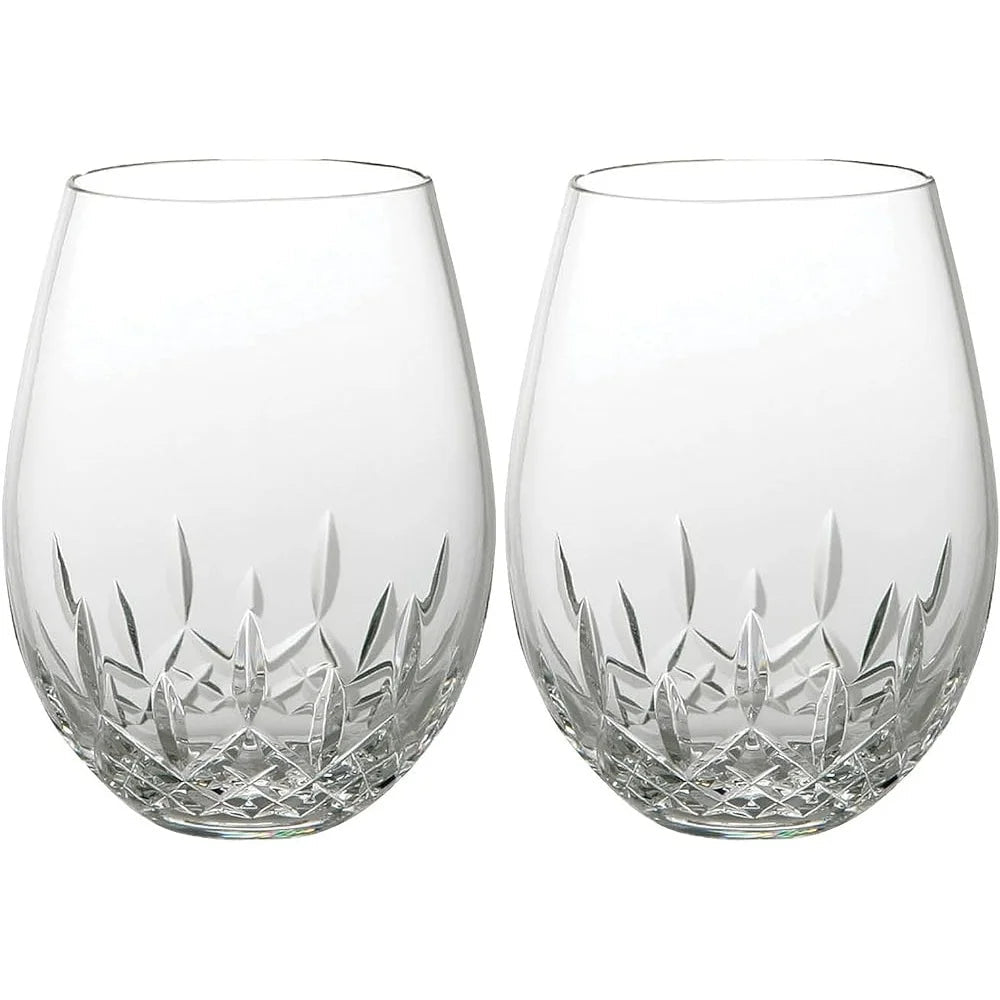 Lead Crystal Lismore Nouveau Red Wine Glass Set Of 2 Boxed