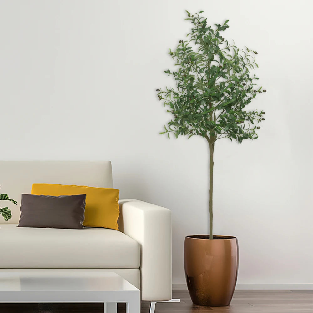 HiMISSCN Artificial Olive Tree Indoor Outdoor Potted Plant