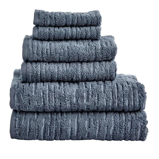 Luxury Cotton Jacquard Towel Set 6 Piece Absorbent Towels