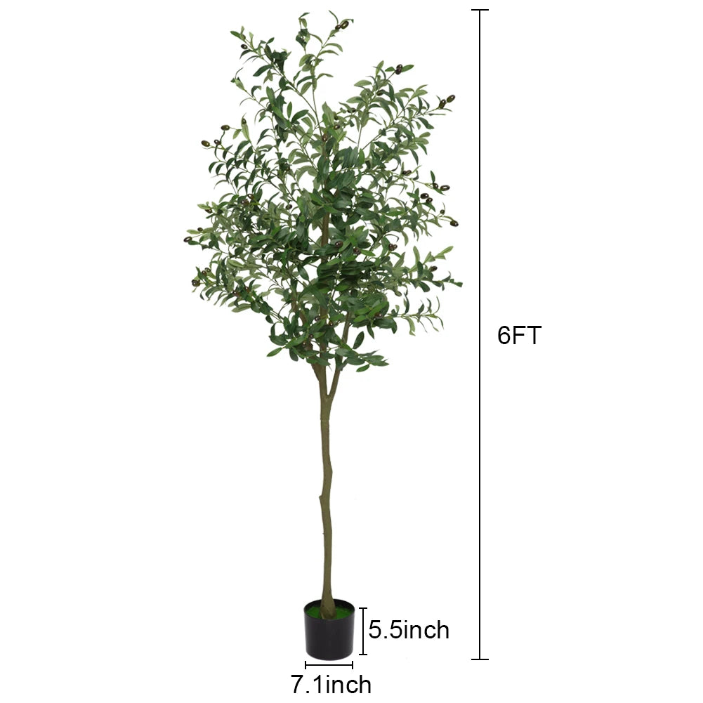 HiMISSCN Artificial Olive Tree Indoor Outdoor Potted Plant