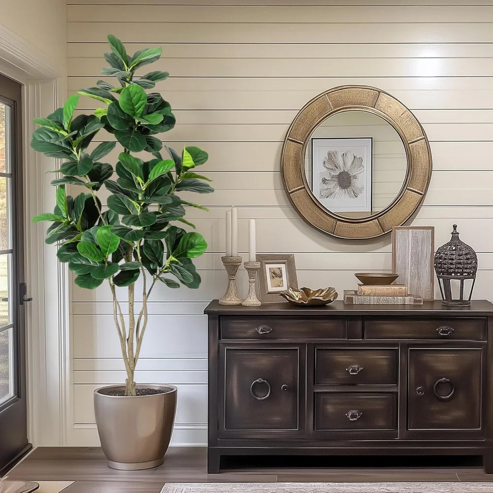 HiMISSCN Faux Fiddle Leaf Fig Tree For Home Decor Indoor