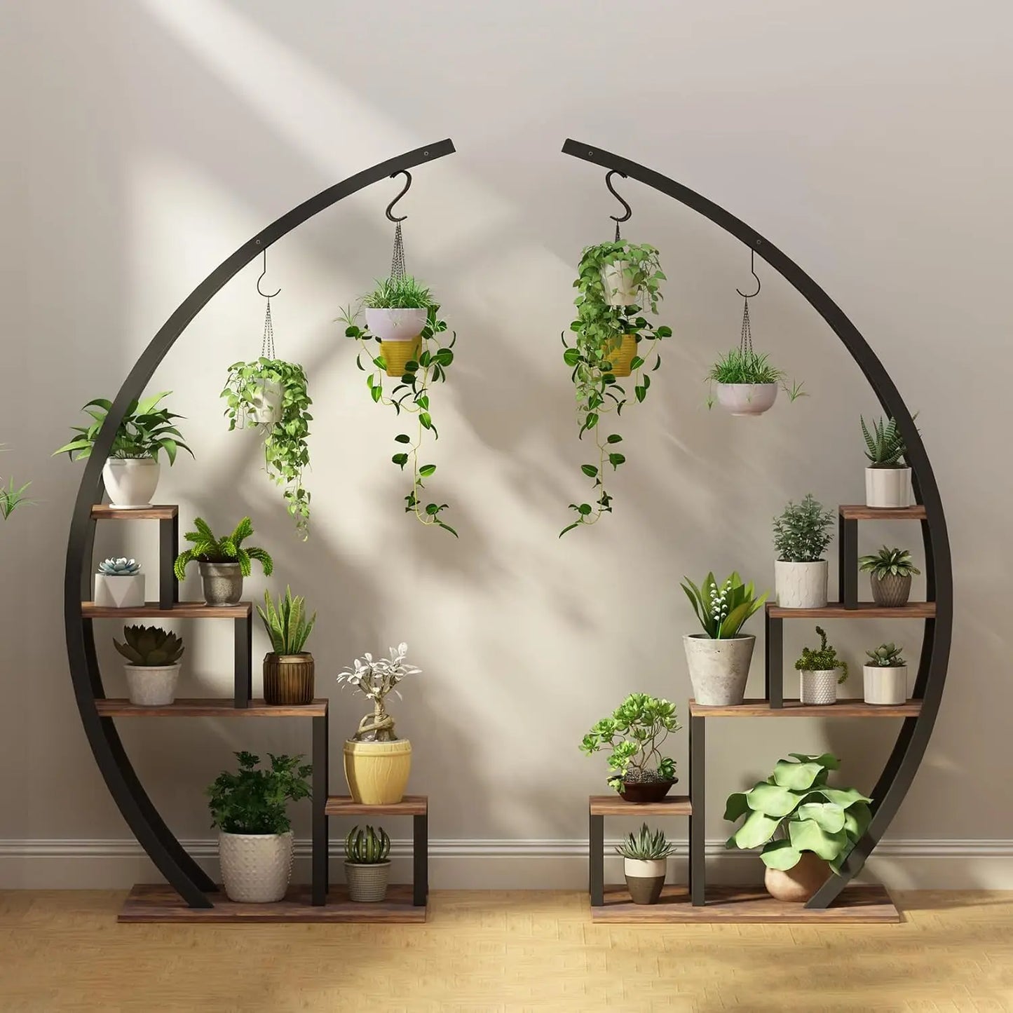 5-Tier Metal Plant Stand Set for Indoor Garden