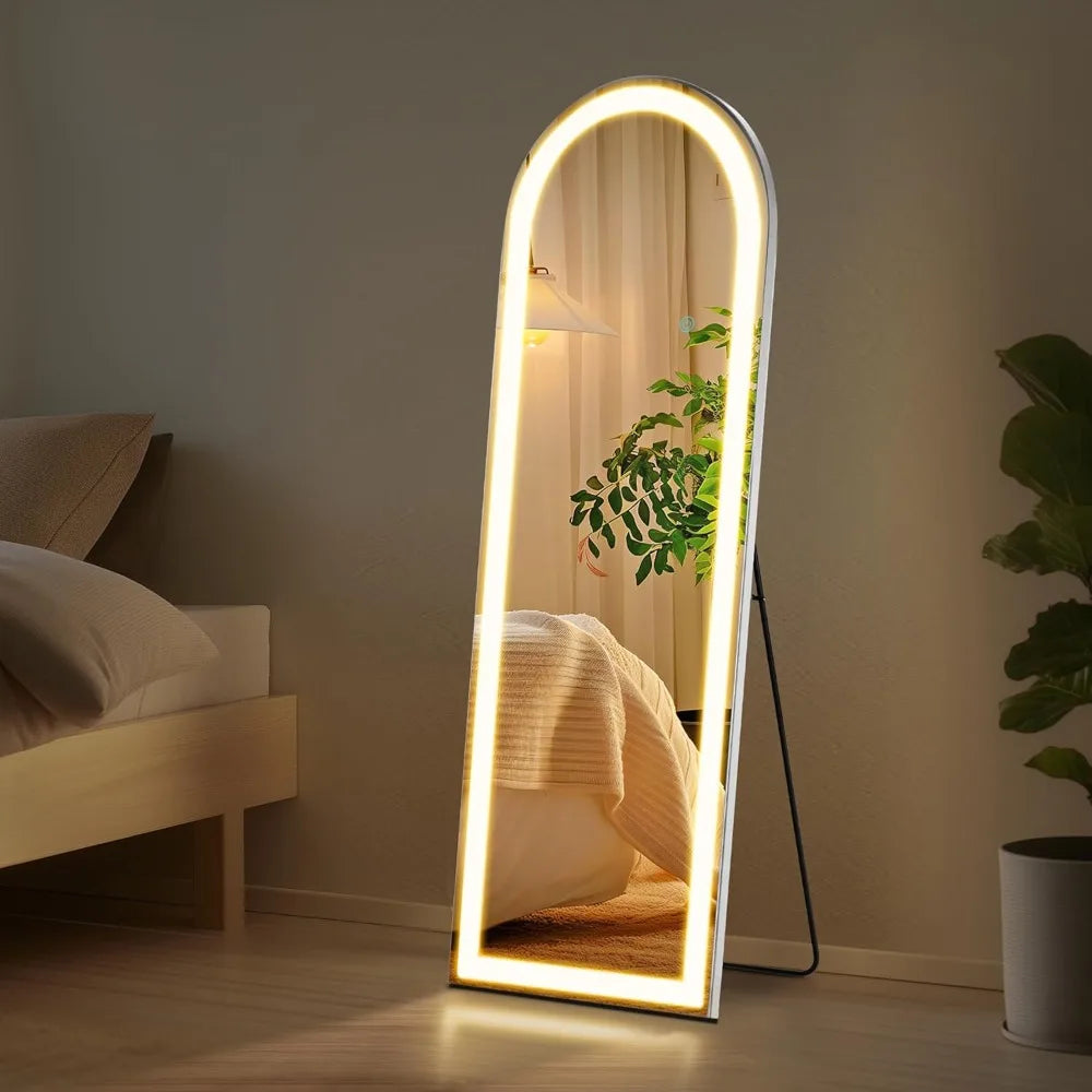16x60 Inch Full Length Arched Tri Color LED Mirror