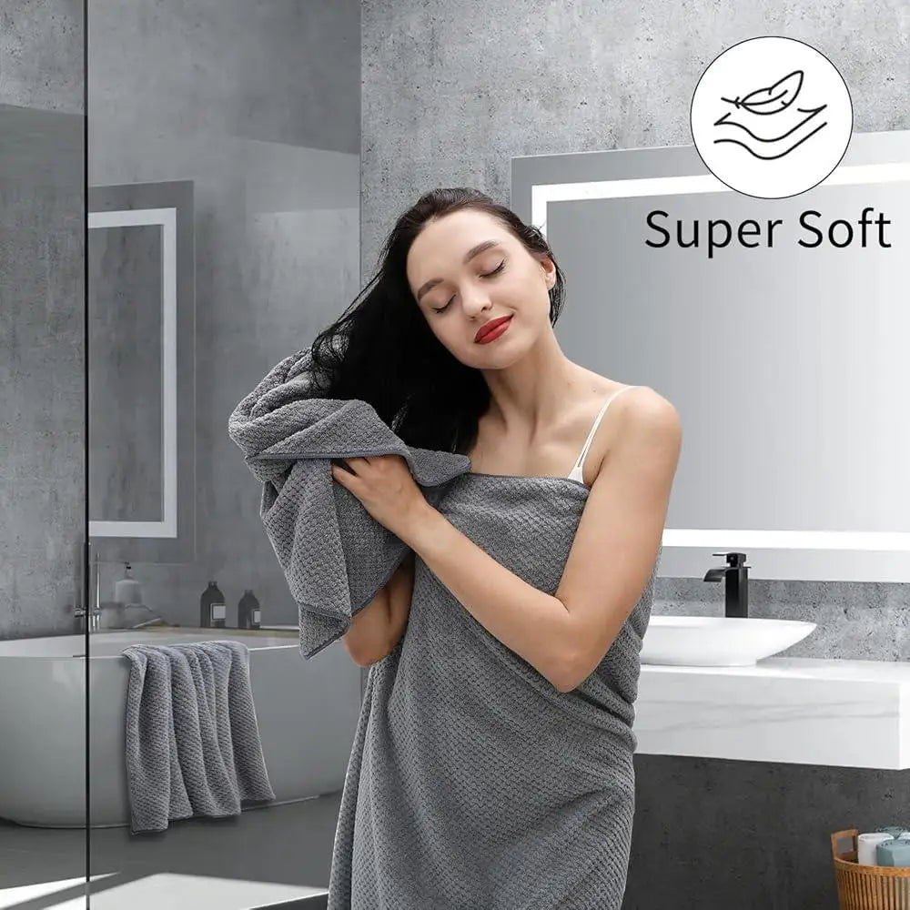 Microfiber Bath Towels Set Oversized Quick Dry 600 GSM