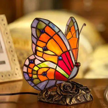 Tiffany Style Stained Glass Butterfly Table Lamp for Elegant Home Decor