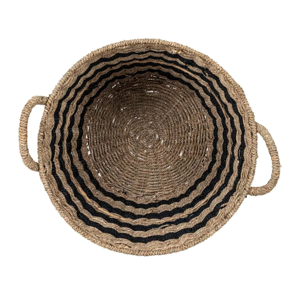 Extra Large Handwoven Seagrass Basket With Steel Frame