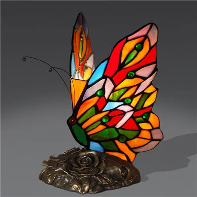 Tiffany Style Stained Glass Butterfly Table Lamp for Elegant Home Decor