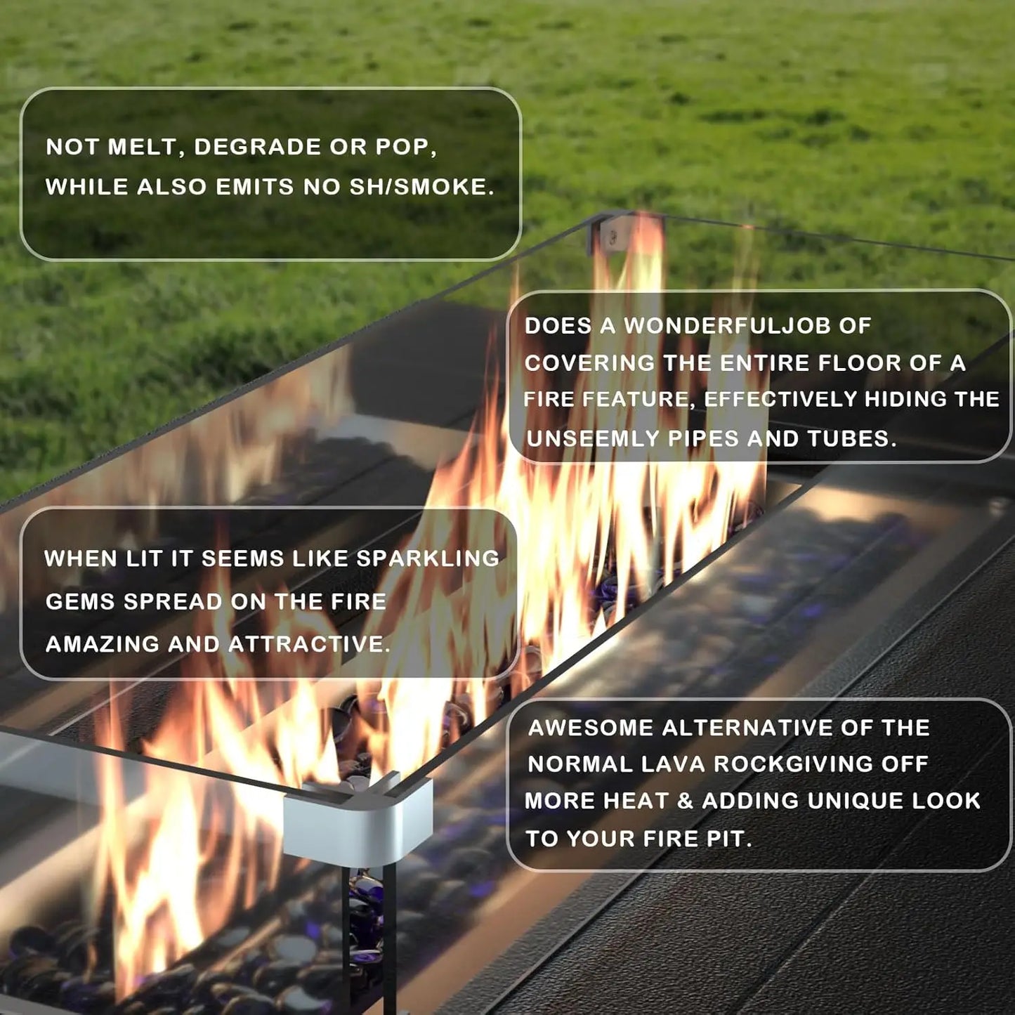 43 Inch Propane Fire Pit Table with Waterproof Cover and High BTU Output