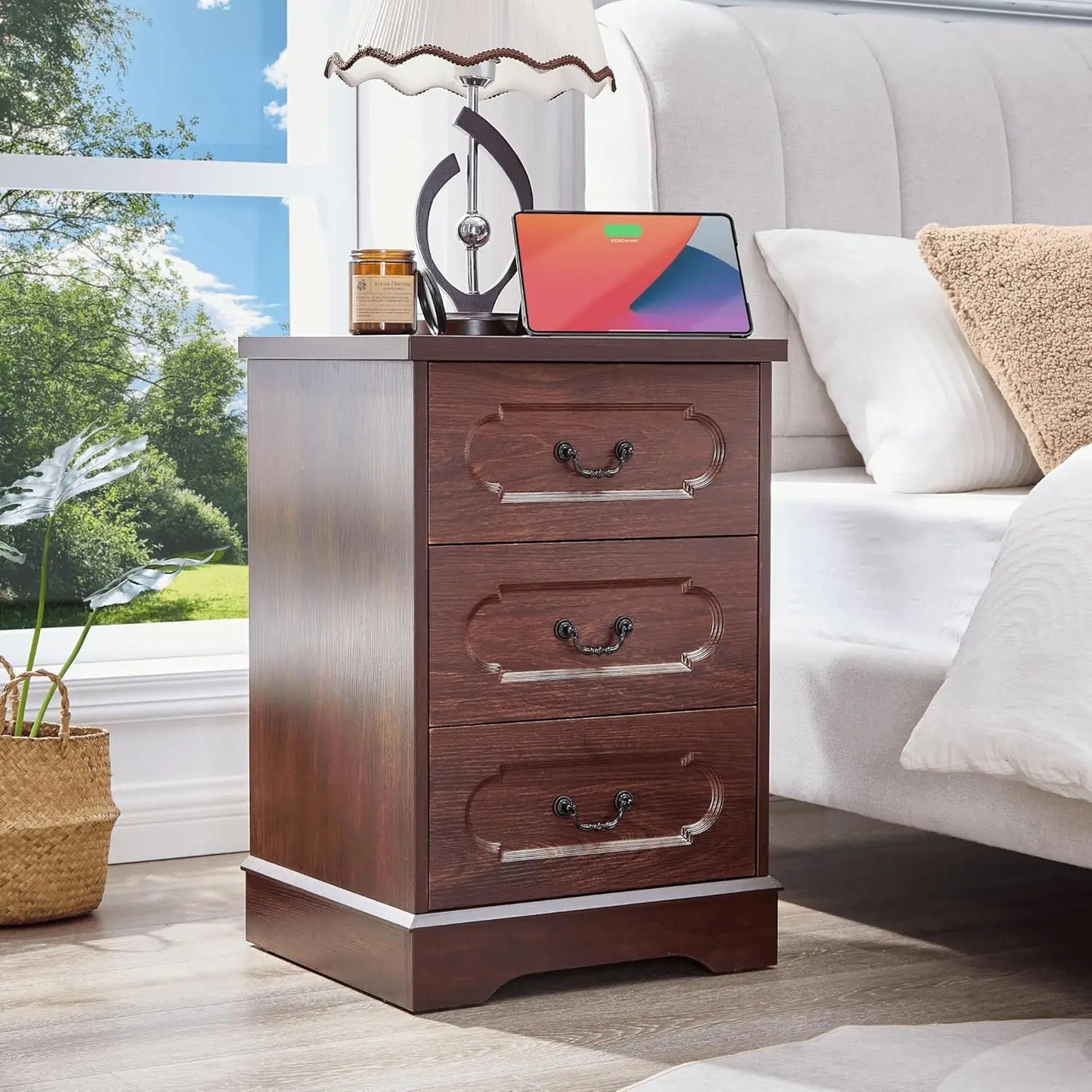 5 Drawer Dresser For Bedroom Farmhouse Cherry Wood