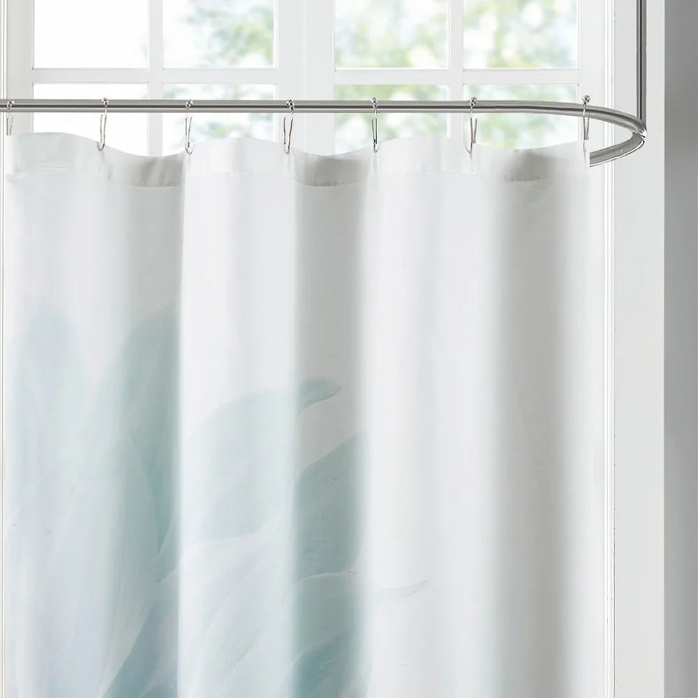 Floral Printed Cotton Shower Curtain for Elegant Bathrooms