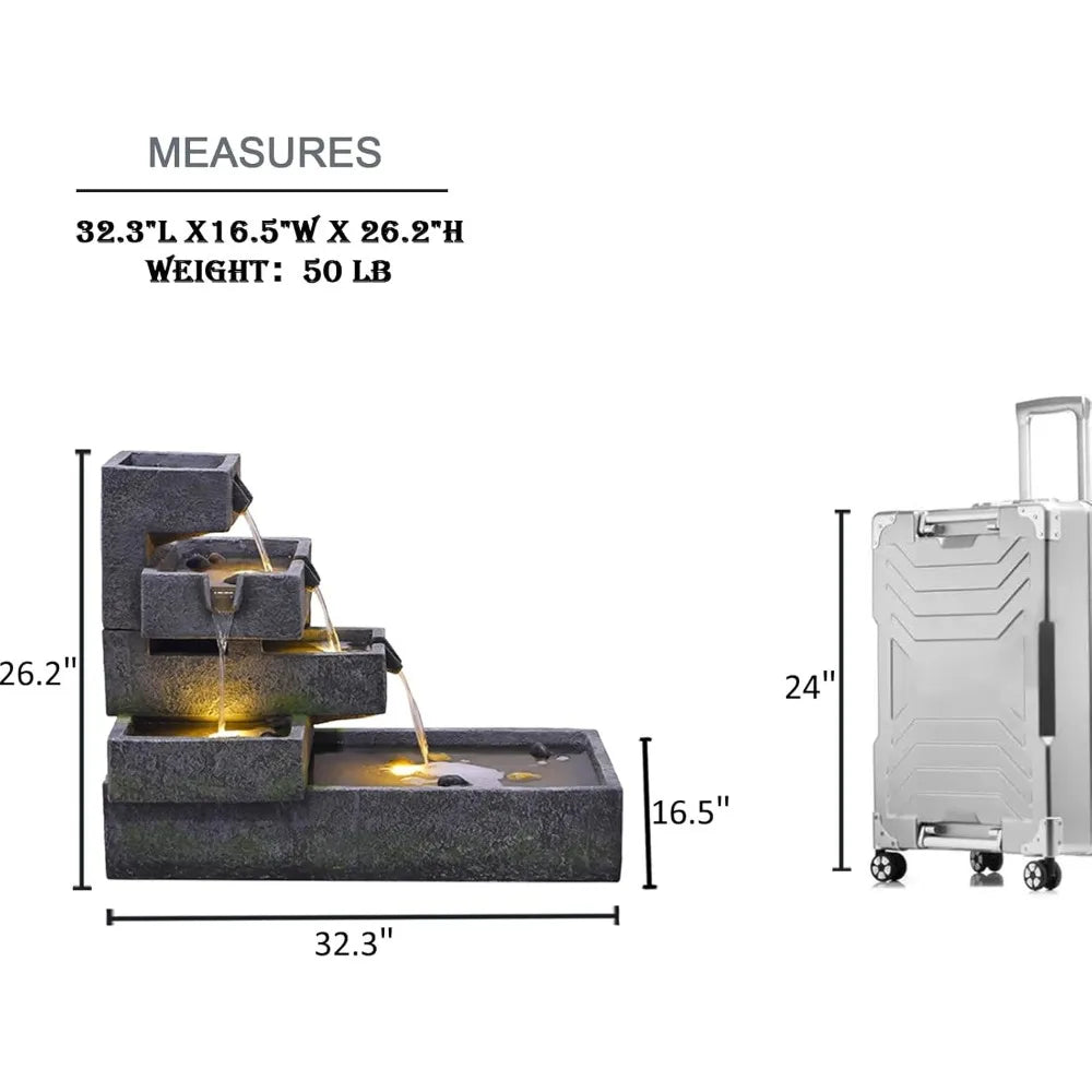 Modern Tiered Water Fountain for Outdoor Garden Elegance
