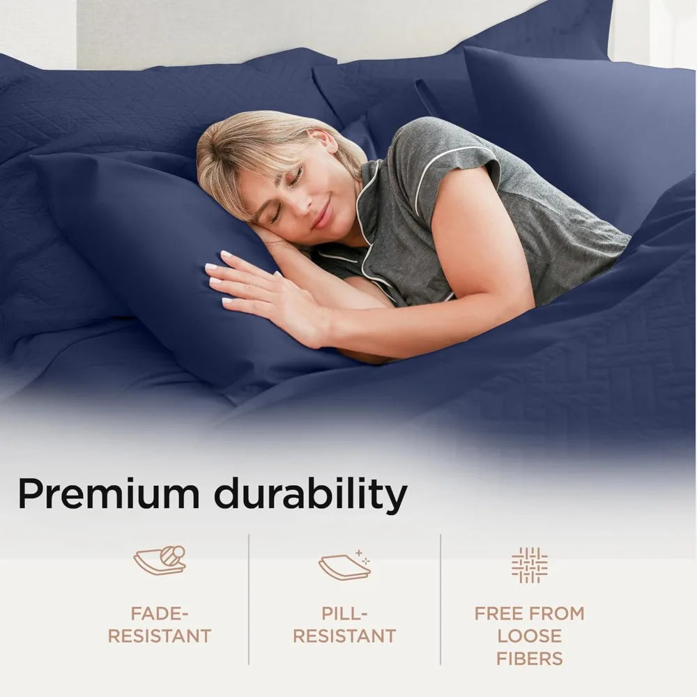 Supima King Size Cotton Sheets 1200 Thread Count Blue