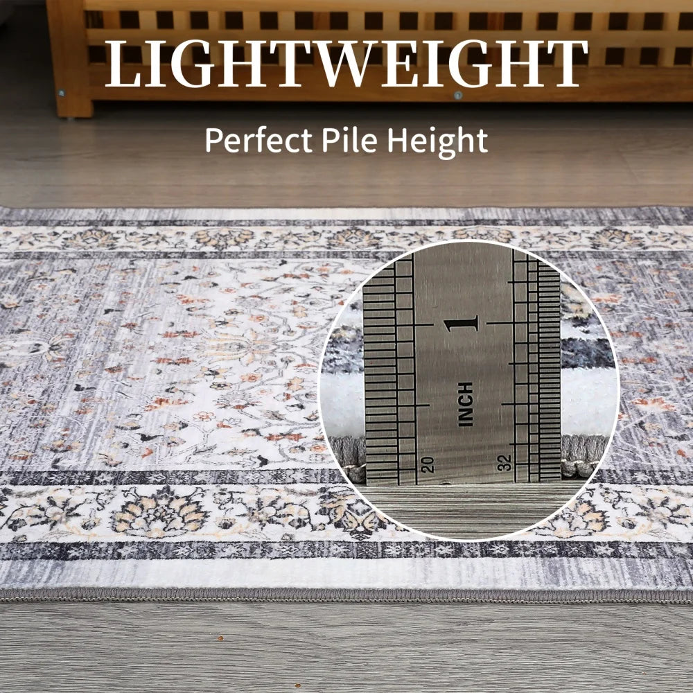 Large 8x10 Washable Vintage Area Rug for Living Room