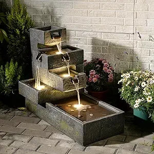Modern Tiered Water Fountain for Outdoor Garden Elegance