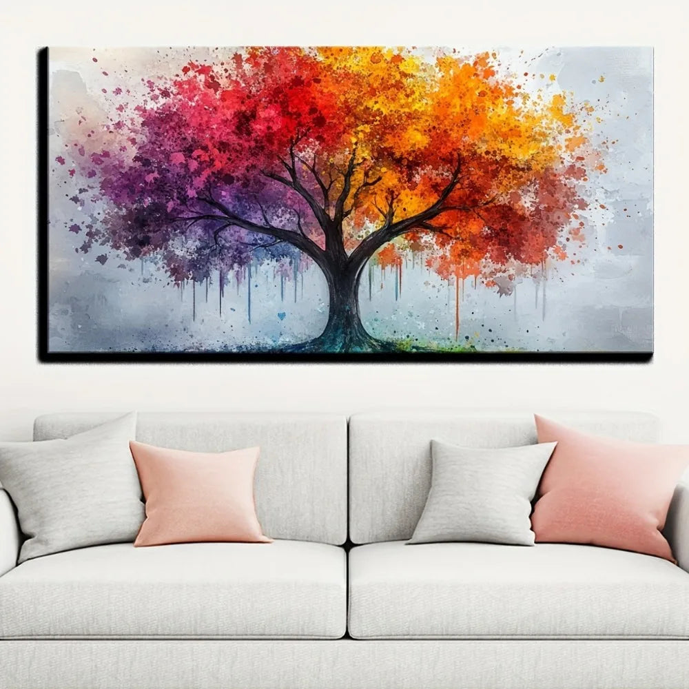 Tree of Life Canvas Wall Art with Solid Wood Frame