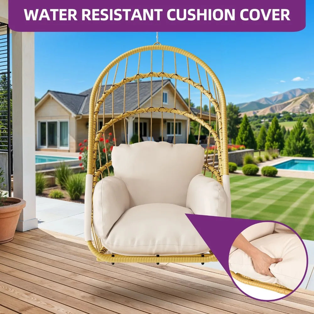 Hanging Rattan Wicker Egg Chair Swing For Indoor Outdoor