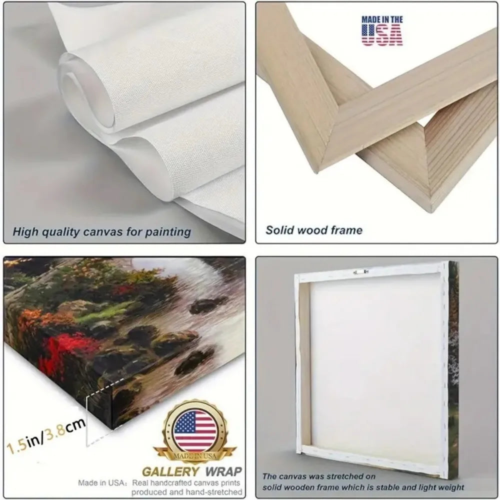 1.5 Inch Thick Pine Wood Frame Canvas Wall Art Bedroom