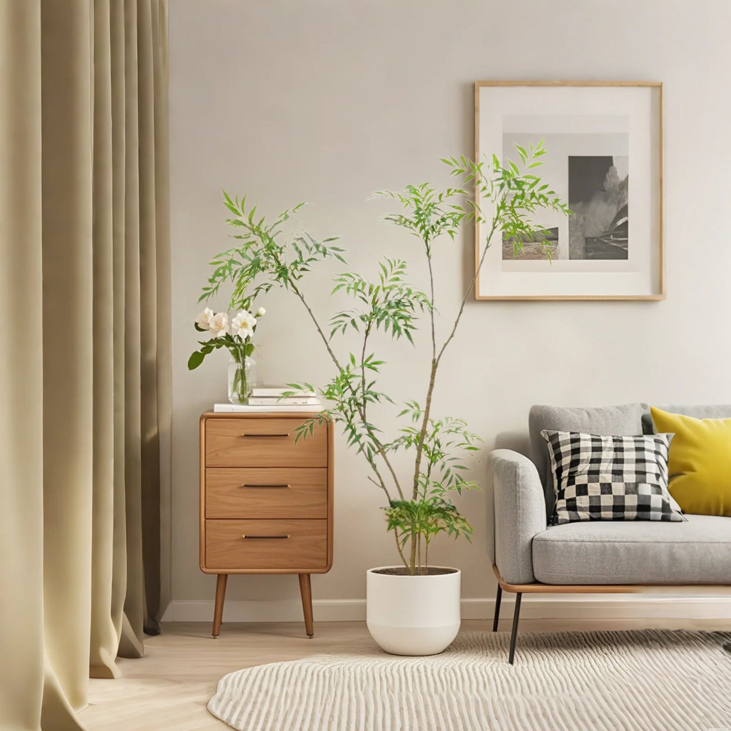 HiMISSCN Artificial Mahonia Fortunei Tree Home Decor