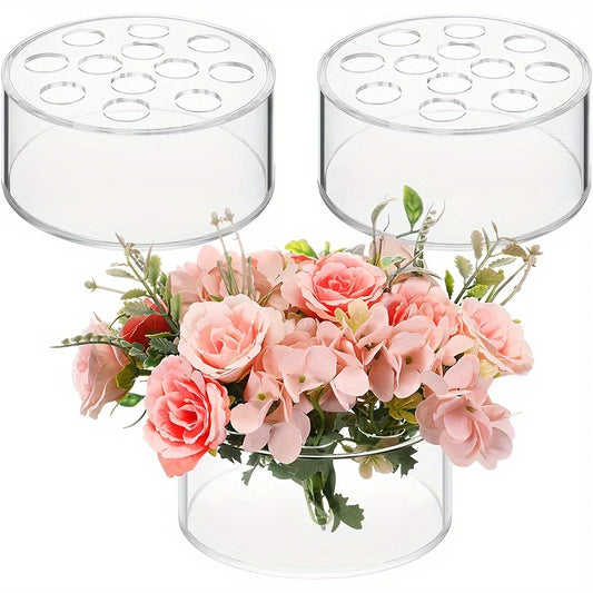 Function 12 Hole Circular Acrylic Vase For Wedding Table