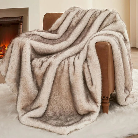 Original Faux Fur Throw Blanket 60 By 80 Luxury Plush