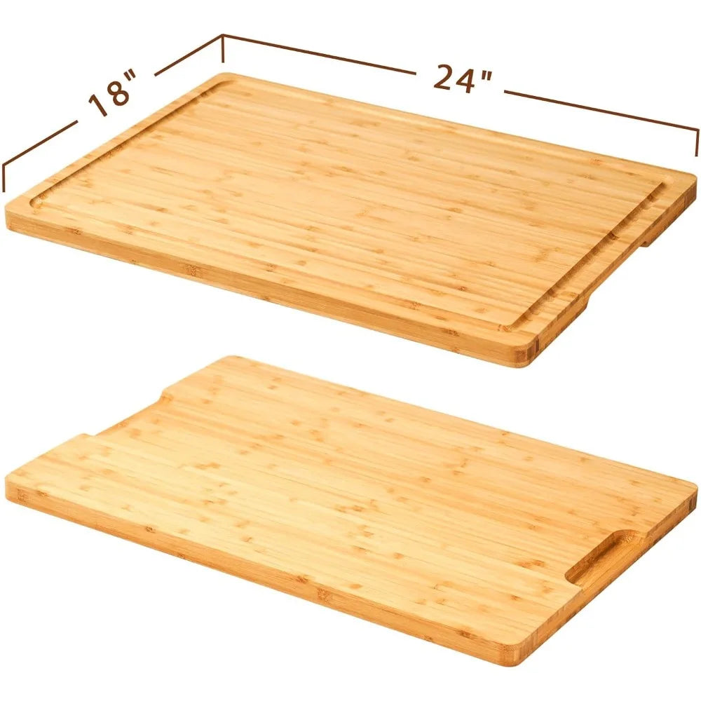 Extra Large Bamboo Cutting Boards With Side Handles Kitchen