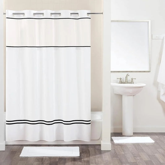 3 In 1 Shower Curtain Window Snap In Liner Flex On Rings