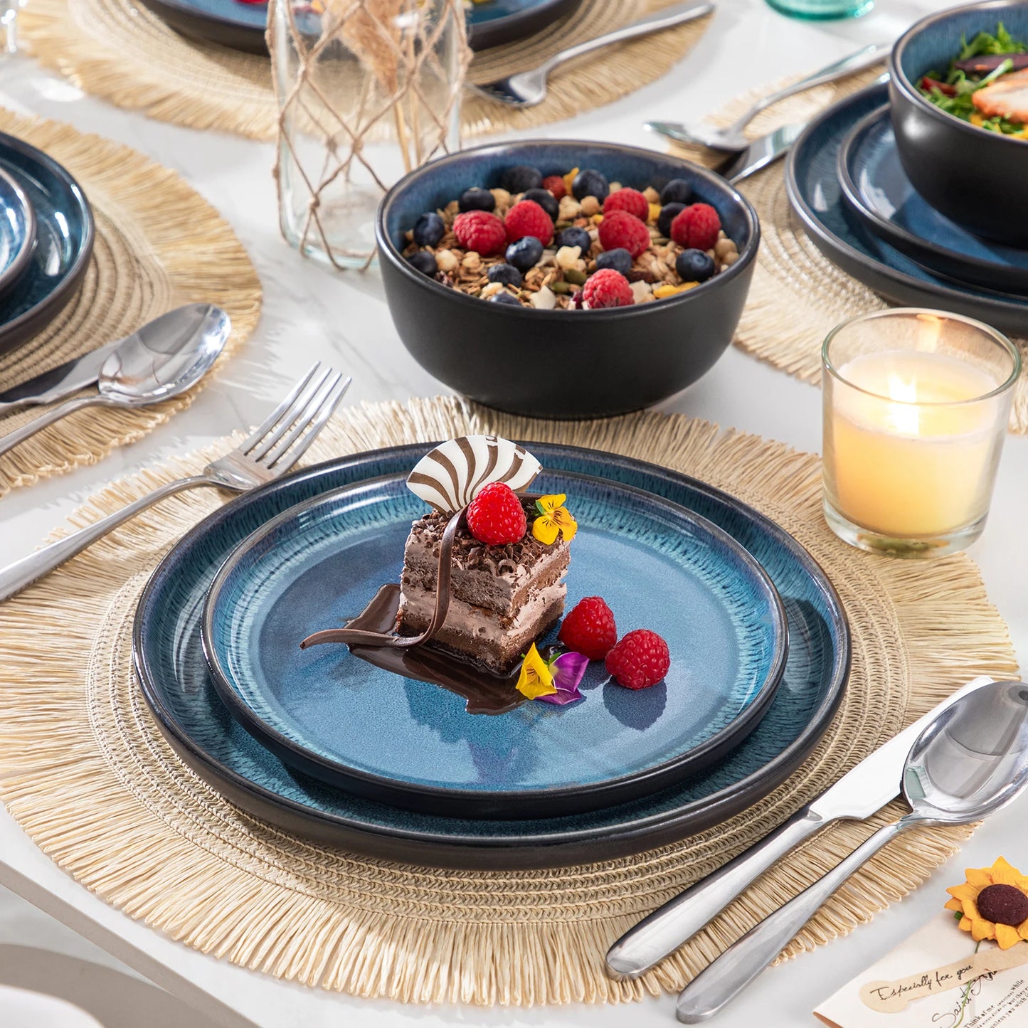 Vancasso 18 Piece Dinnerware Set Stoneware Microwave Safe