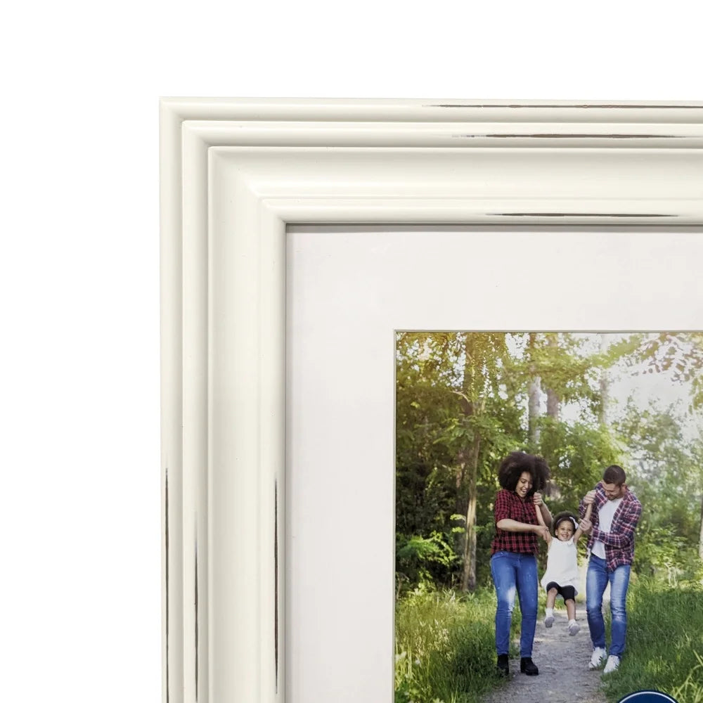 Rustic Distressed White Picture Frame for Home Decor