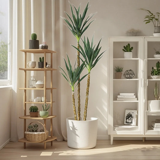 HiMISSCN Artificial Agave Tree in Pot for Home Decor
