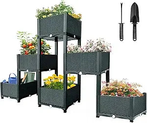 MAYOLIAH Raised Garden Bed With Drainage Elevated Planter