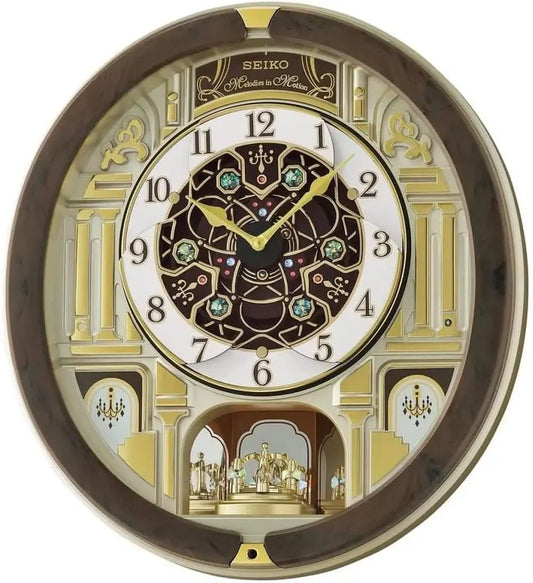 Melodies In Motion Wall Clock Golden Chandelier Decor