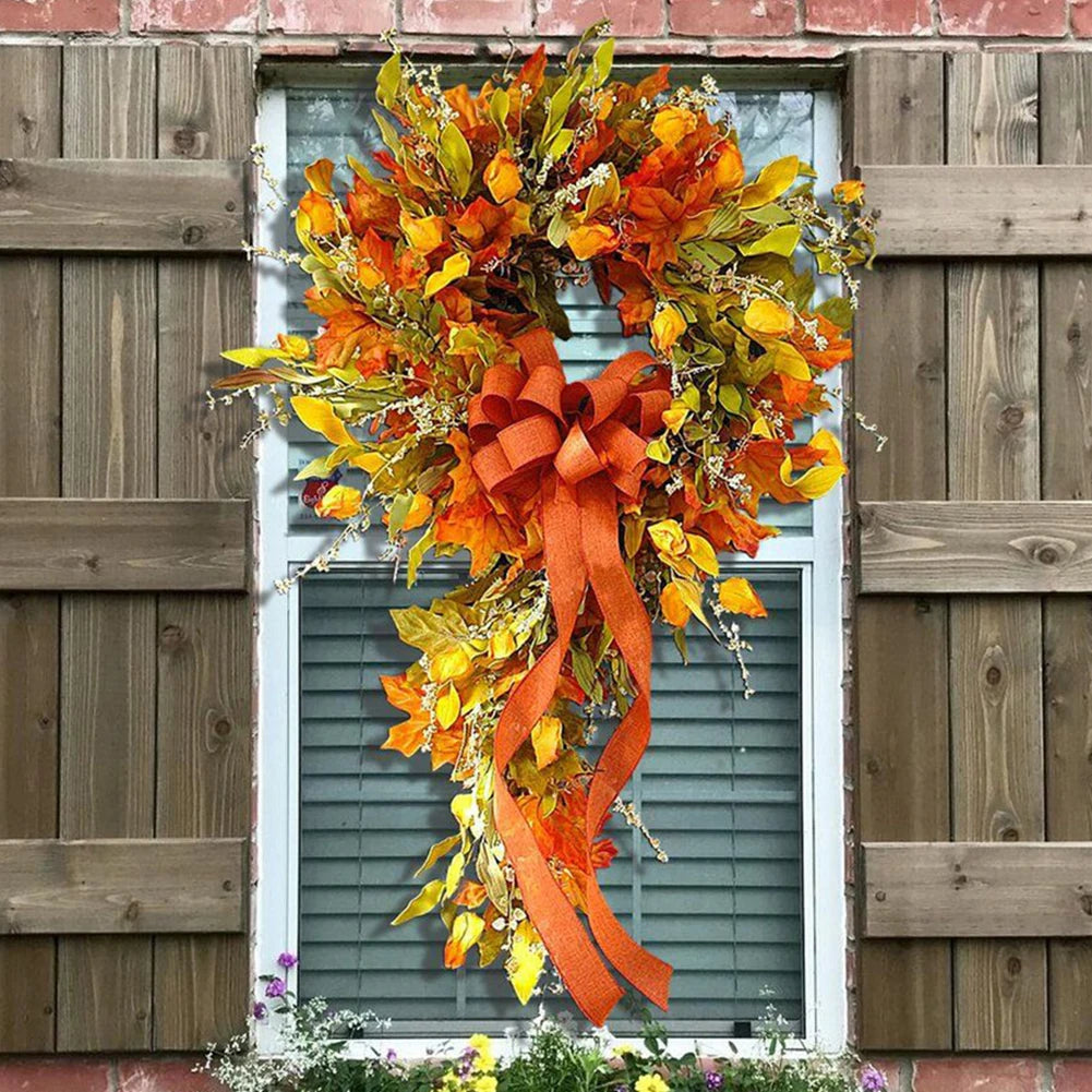 Thanksgiving Farmhouse Maple Leaf Wreath For Home Decor