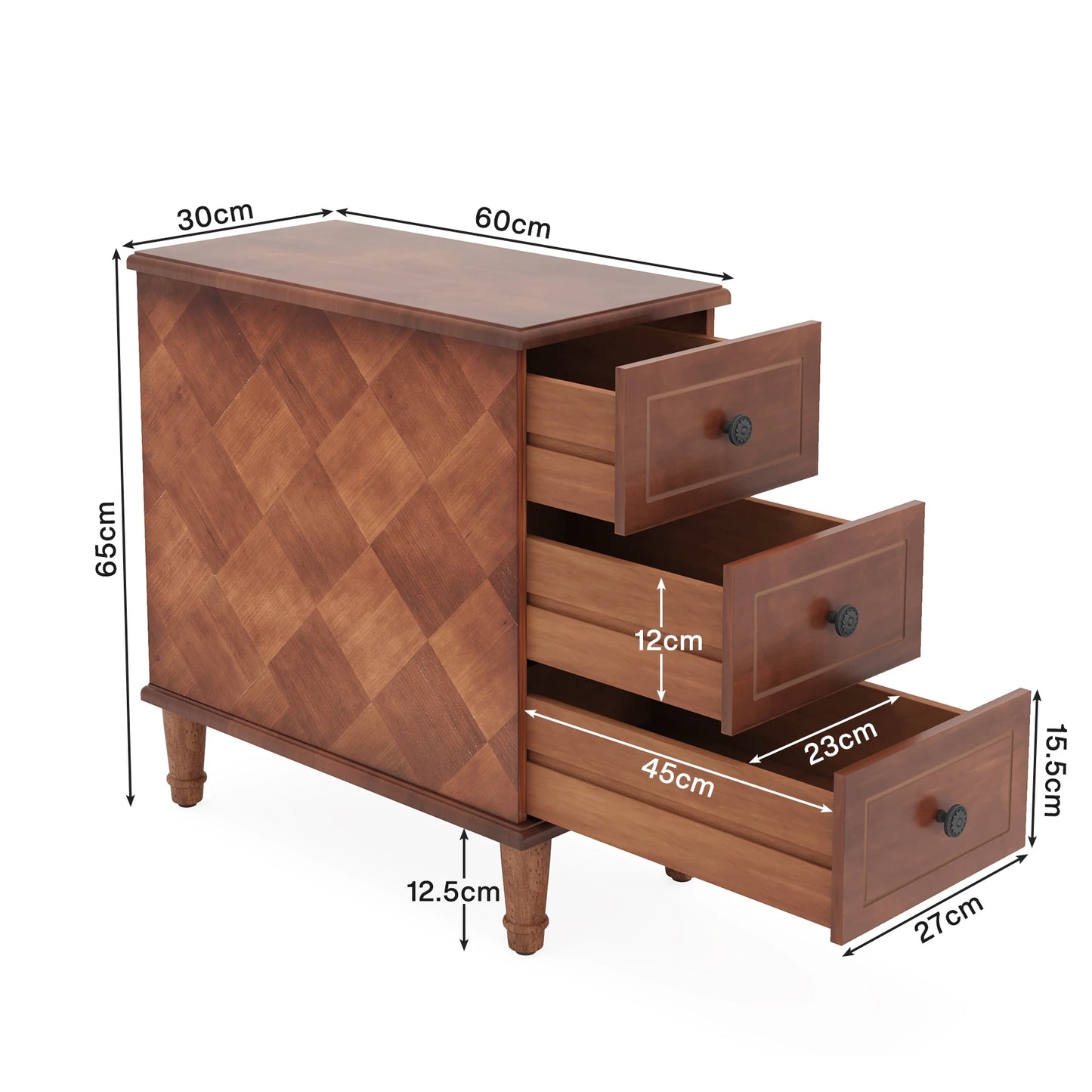 Tribesigns Wood End Table With Drawers Fully Assembled