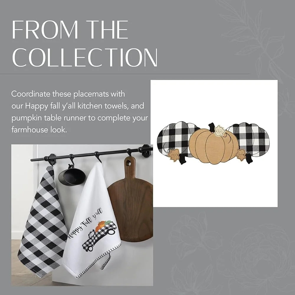 Rustic Burlap Placemats Set Of 4 Buffalo Plaid Truck Decor