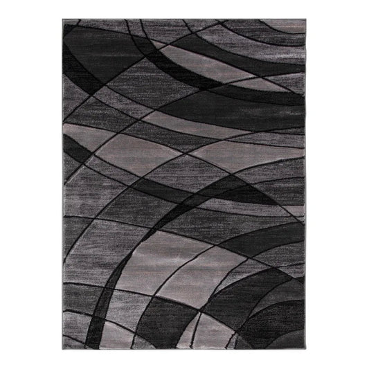 Hand Carved Abstract Area Rug Polypropylene Fade Resistant