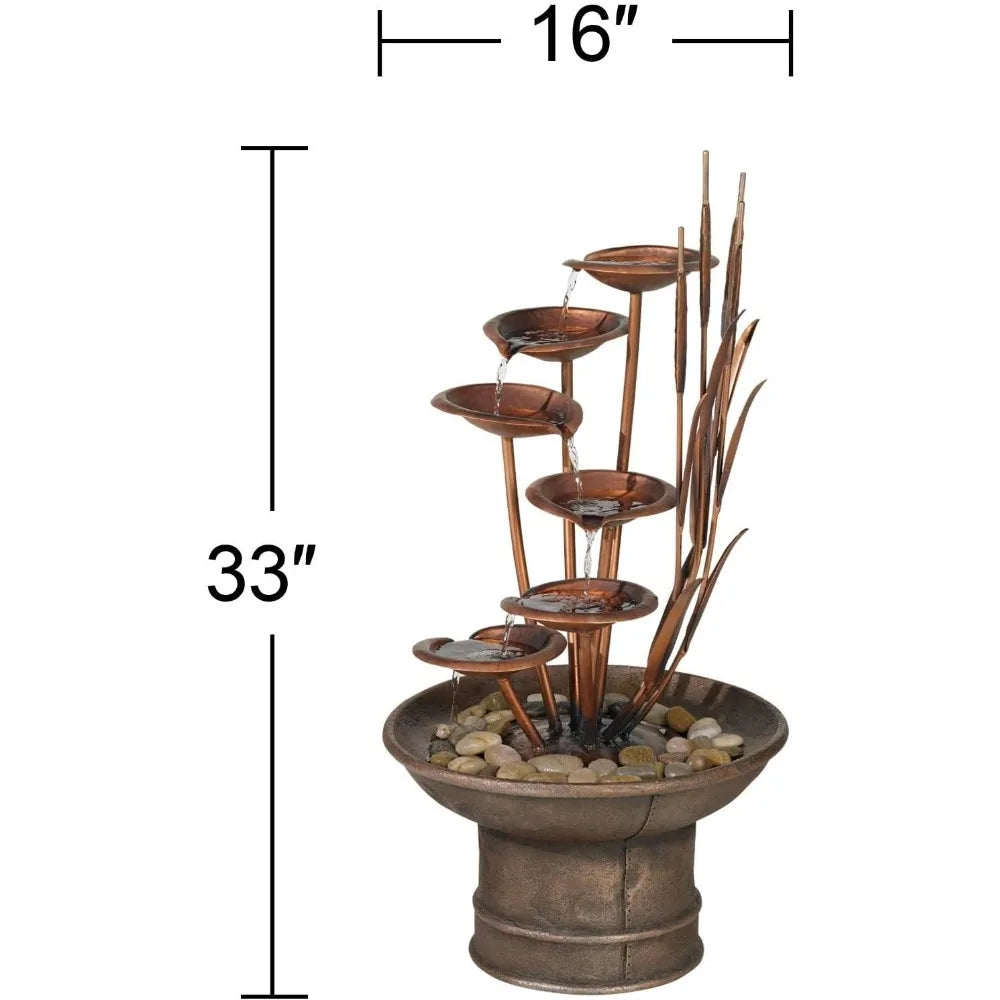 Lamps Plus Ashton Water Lilies And Cat Tails Resin Fountain