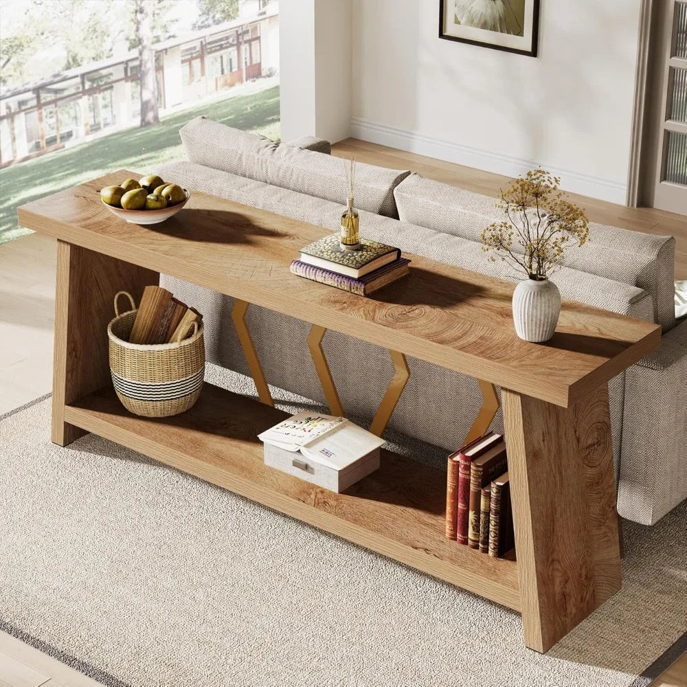 70.86 Inch Long Sofa Table For Living Room With Storage