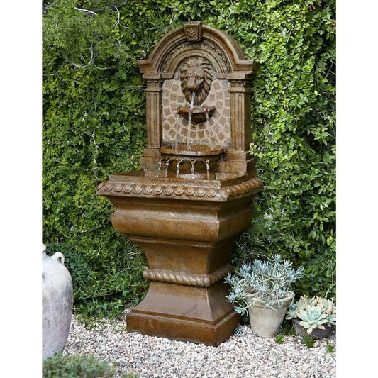Royal Lion Head Outdoor Three Story Fountain With LED Light