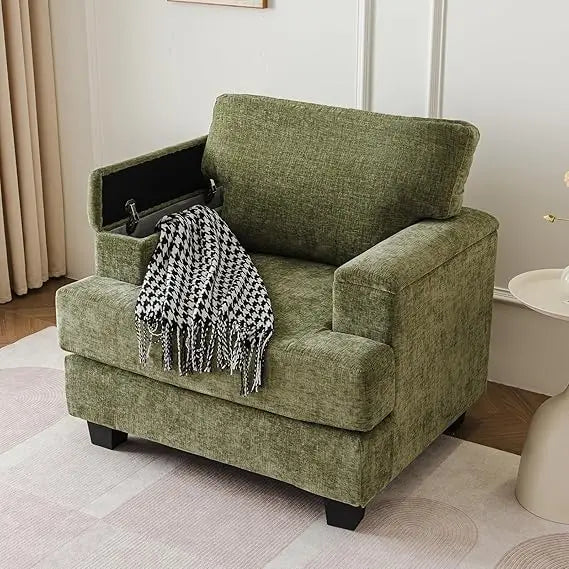 Oversized Accent Chair With Armrest Organizer Cushioned