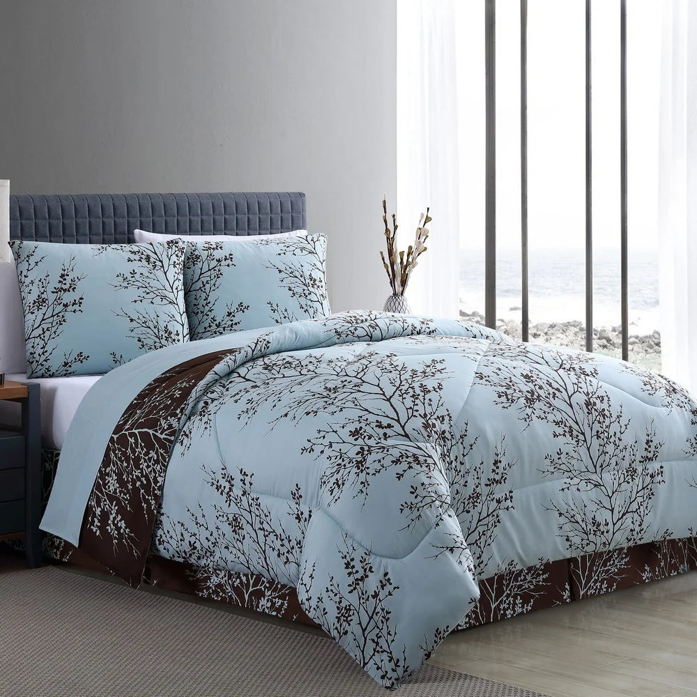 8-Piece Reversible Comforter Set Queen Soft Hypoallergenic Bedding