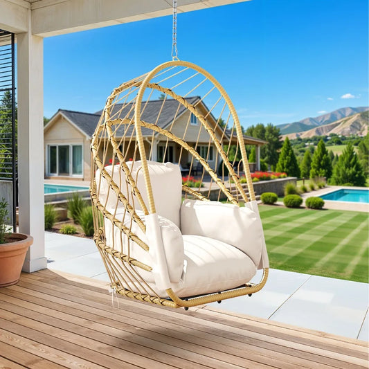 Hanging Rattan Wicker Egg Chair Swing For Indoor Outdoor