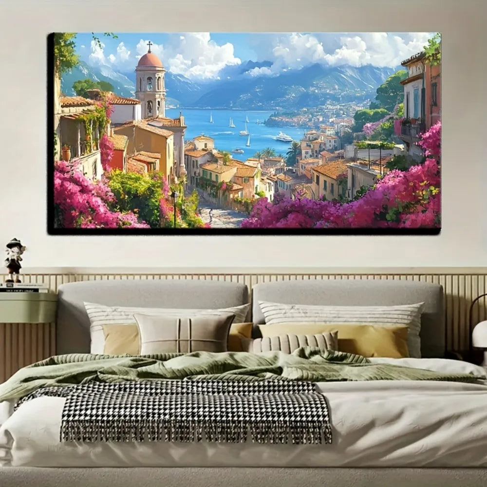 Guanajuato Mexican Street Wall Art With Pine Wood Frame