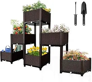 MAYOLIAH Raised Garden Bed With Drainage Elevated Planter
